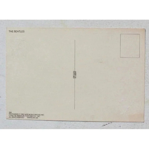 VtgTHE BEATLES Band Concert Black & White Postcard (Ringo Starr John Lennon) - Picture 2 of 2